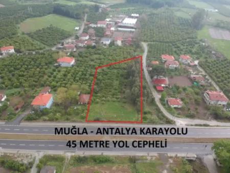 Antalya - Izmir Main Road Zero Tankstelle Geeignet Netto 2800M2 Gewerbegrundstück Zum Verkauf In Köyceğiz