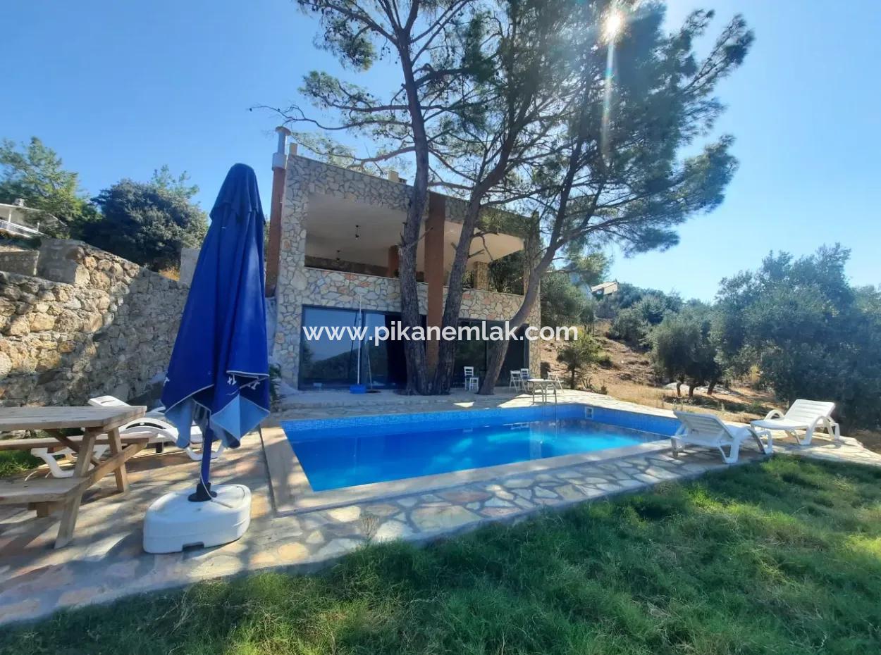 Muğla Dalyan Gökbelde Sea And Lake View, Swimming Pool, Furnished Stone House For Rent