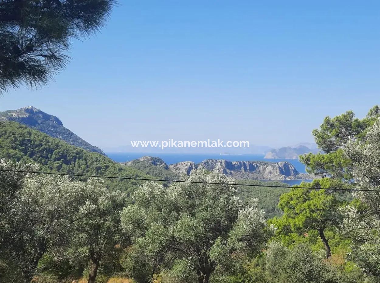 650 M2 Land For Sale In Mugla Gökbel With Lake And Sea View