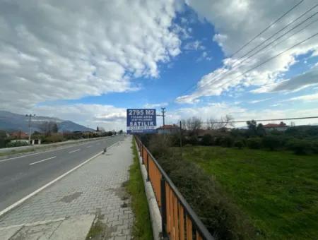 Antalya - Izmir Main Road Zero Fuel Station Suitable Net 2800M2 Commercial Zoned Land For Sale In Köyceğiz